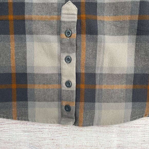 Flag Nor Fail Forever Collection Plaid Flannel Shirt Women's Medium‎ Gray/Tan - Picture 4 of 12